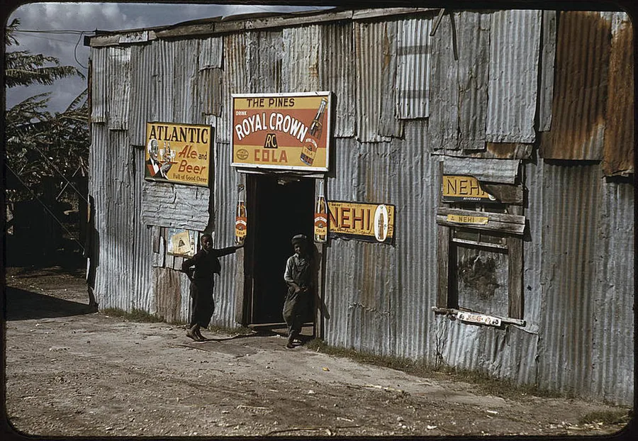 The Great Depression and Black America — African American migratory workers by a 'juke joint'. Belle Glade, Florida, February 1941